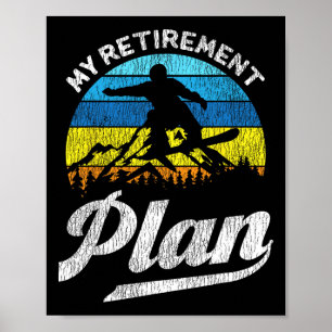 Snowboarden Snowboard Rereifen Vintag Retro My Ret Poster