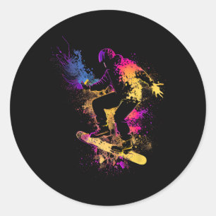 Snowboarden Snowboard Silhouette Geschenk Runder Aufkleber