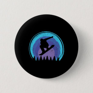 Snowboarden Snowboard Snowboarder Silhouette Grun Button