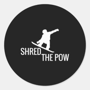 Snowboarden Snowboard T-Shirt schüttelte die Pow Runder Aufkleber