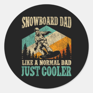 Snowboarden Snowboard Vater Retro Vintage Sn Runder Aufkleber