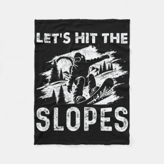 Snowboarden Snowboard Vintag Lasst uns die Piste s Fleecedecke