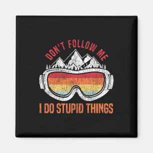 Snowboarden Snowboard Vintag Retro Nicht folgen Magnet