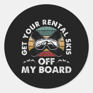 Snowboarden Snowboard Vintag Retro Rent Your Rent Runder Aufkleber