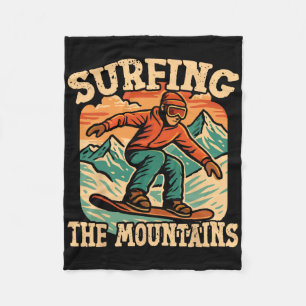 Snowboarden Snowboard Vintag Retro Surfen M Fleecedecke