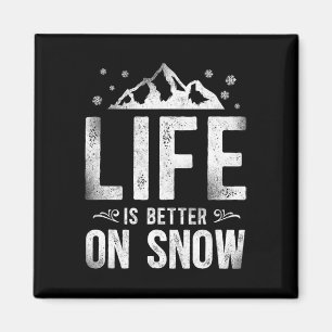 Snowboarden Snowboard Vintage Berg Skifahren Skifa Magnet
