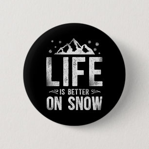 Snowboarden Snowboard Vintage Berg Skilift Skifahr Button