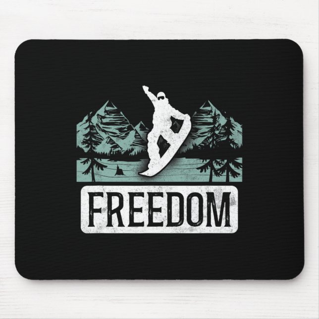 Snowboarden Snowboard Vintage Freiheit Mousepad (Vorne)