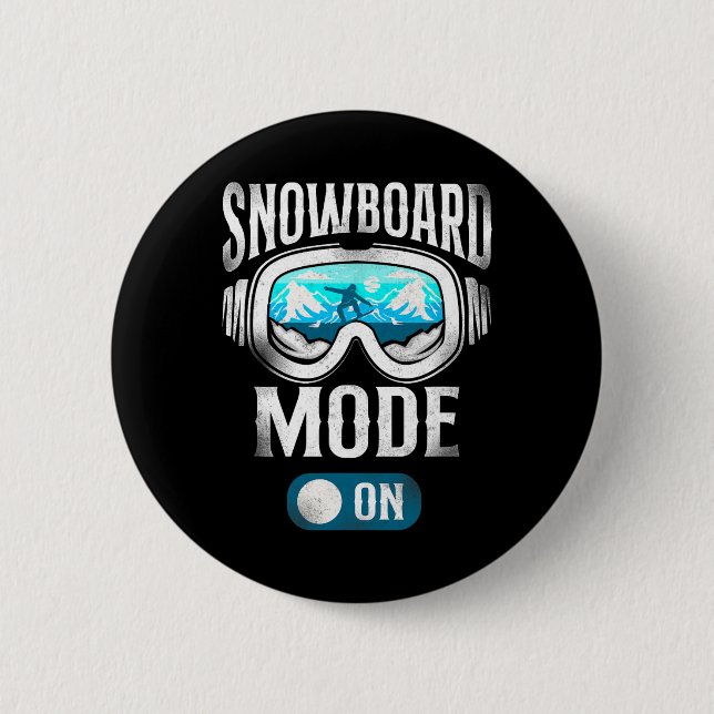 Snowboarden Snowboard Vintage Gläser Button (Vorderseite)