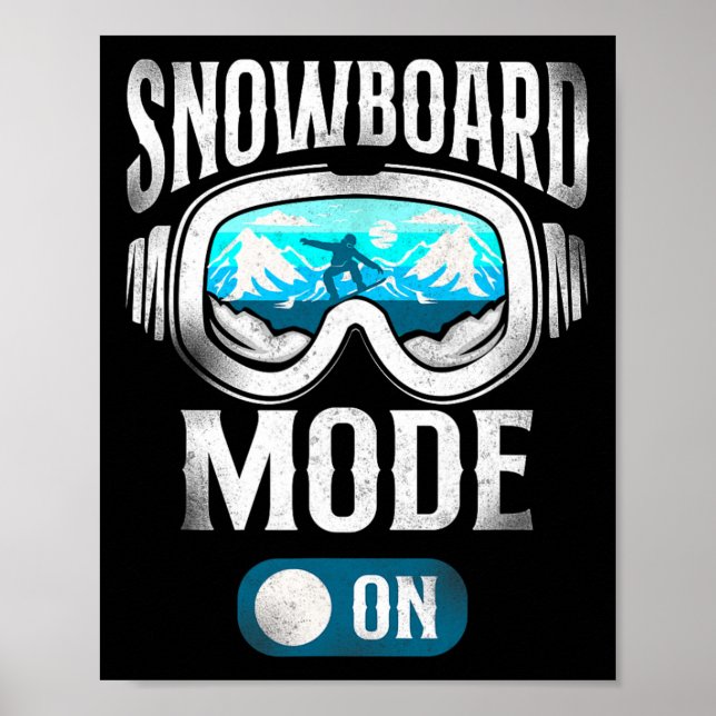 Snowboarden Snowboard Vintage Gläser Poster (Vorne)