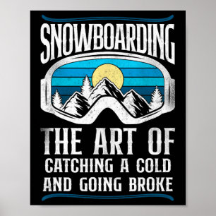 Snowboarden Snowboard Vintage Retro Schutzbrille Poster