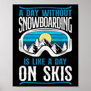 Snowboarden Snowboard Vintage Retro Ski Skifahren Poster