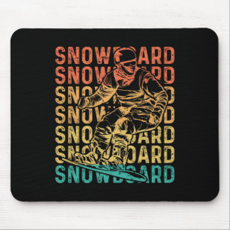 Snowboarden Snowboard Vintage Retro Snowboard Mousepad