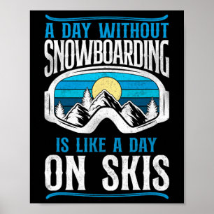 Snowboarden Snowboard Vintages Retro Skifahren Go Poster