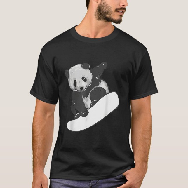 Snowboarden Snowboarden Panda T-Shirt (Vorderseite)