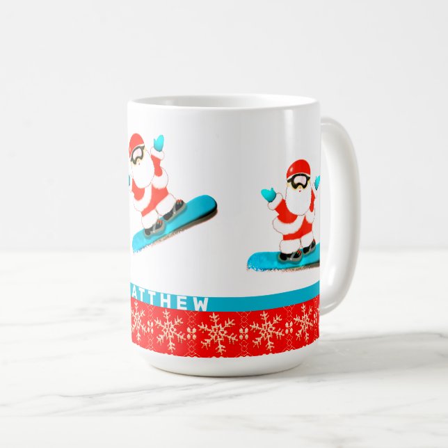 Snowboarden Snowboarden Weihnachten Kaffeetasse (VorderseiteRechts)