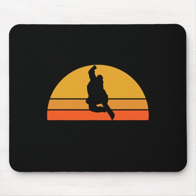 Snowboarden Snowboarder Schneeschlitten Wintersonn Mousepad (Vorne)