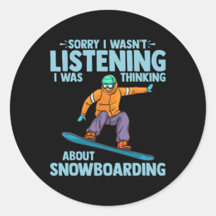 Snowboarden Sport Funny Reiten Snowboard Wandern Runder Aufkleber