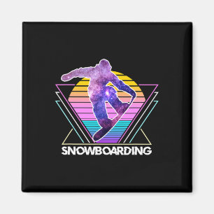 Snowboarden Sport Retro Vintag Vaporwave 90er Jahr Magnet