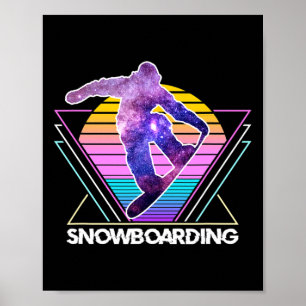 Snowboarden Sport Retro Vintag Vaporwave 90er Jahr Poster
