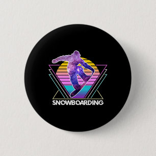 Snowboarden Sport Retro Vintage Vaporwave 90er Sn Button