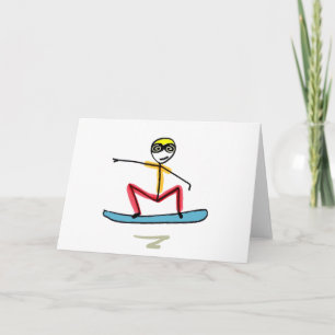 Snowboarden Stickman Karte