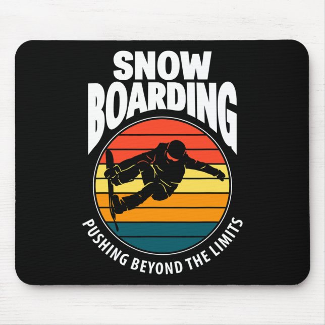 Snowboarden über die Grenzen hinweg Funny Snow Mousepad (Vorne)
