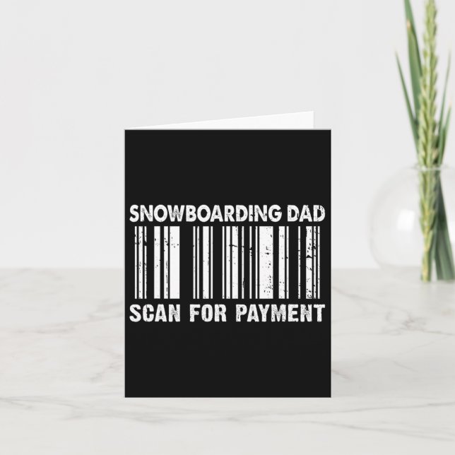 Snowboarden Vater auf der Suche nach Barcode Väter Karte (Vorderseite)