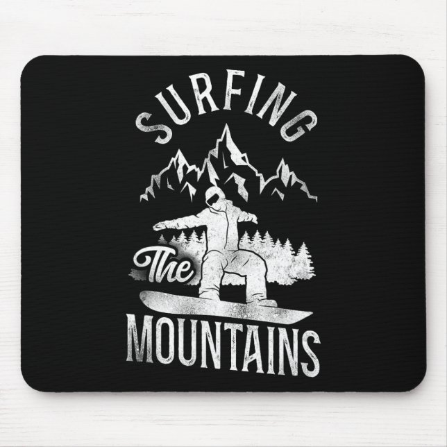 Snowboarden Vintager Berg 1 Mousepad (Vorne)