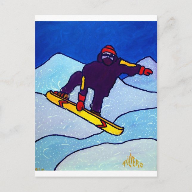 Snowboarden von Piliero Postkarte (Vorderseite)