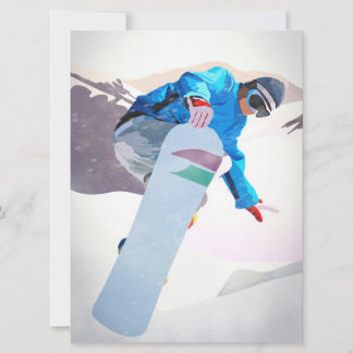 Snowboarden Winter Sport_ Flat Card