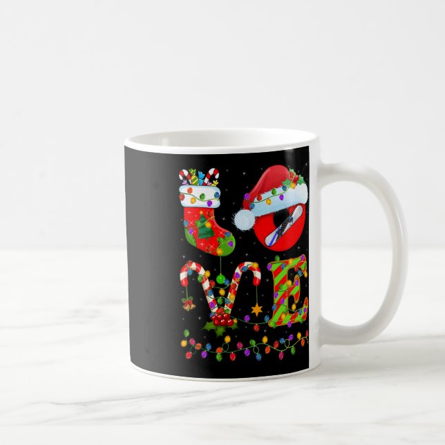 Snowboarden Xmas Lighting Santa Liebe Snowboarden Kaffeetasse (Rechts)