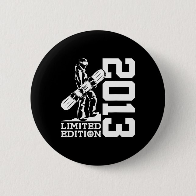 Snowboarder 12. Geburtstag Snowboard 2013 Snowboar Button (Vorderseite)