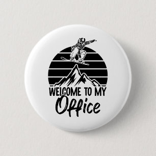 Snowboarder Berge  Snowboard - Vorgeschenke Button