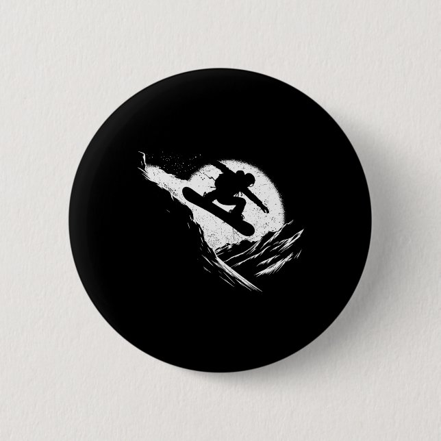 Snowboarder Cliff Snowboarden Snowboard Distressiv Button (Vorderseite)