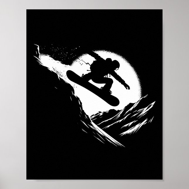 Snowboarder Cliff Snowboarden Snowboard Poster (Vorne)