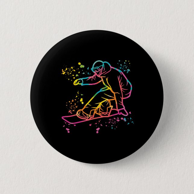 Snowboarder Colorful Snowboard Snowboarden 33 Button (Vorderseite)