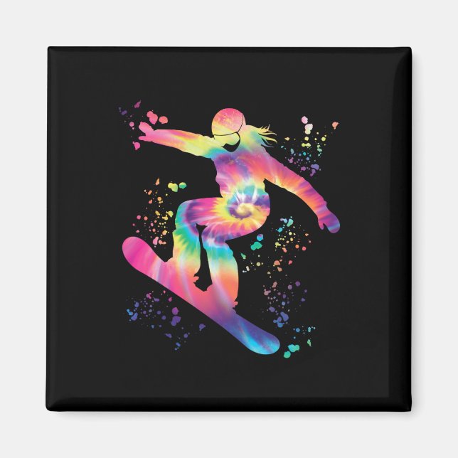 Snowboarder Colorful Snowboard Snowboarden Magnet (Vorne)
