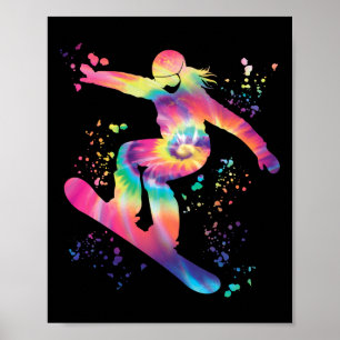 Snowboarder Colorful Snowboard Snowboarden Poster