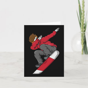 Snowboarder Dabbing Niedlich Snowboarden Funny Dab Karte