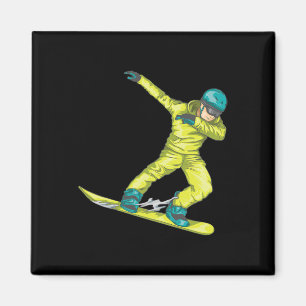Snowboarder Dabbing Niedlich Snowboarden Funny Dab Magnet