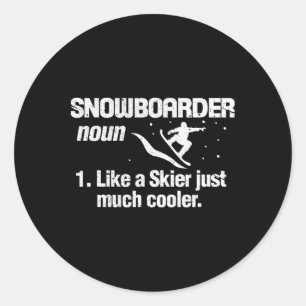 Snowboarder Definition bedeutet Snowboarden Snowbo Runder Aufkleber