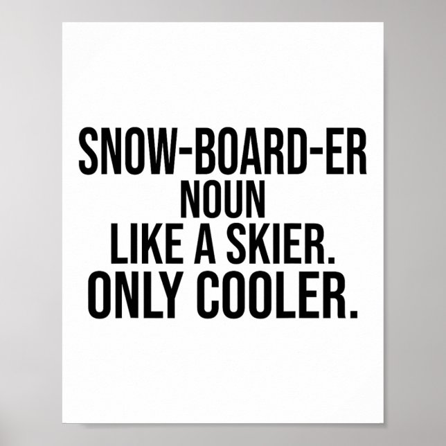 Snowboarder Definition Dictionary Funny Snowboard Poster (Vorne)