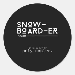 Snowboarder Definition Funny Snowboarding Winter S Runder Aufkleber
