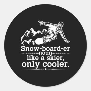 Snowboarder Definition Funny Snowboarding Winter S Runder Aufkleber
