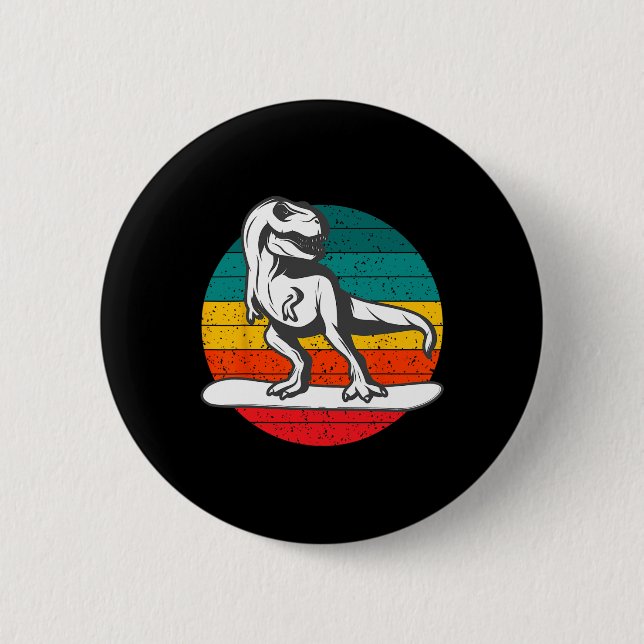 Snowboarder Dinosaur Snowboard Wintersport Snowb Button (Vorderseite)