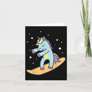 Snowboarder Einicorn Snowboarden Wintersportski Karte