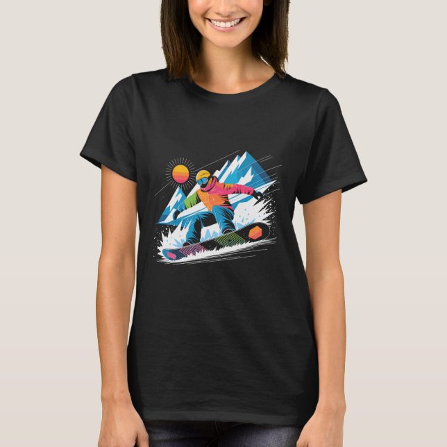 Snowboarder Entdecken Sie die Pisten Snowboarden L T-Shirt (Vorderseite)