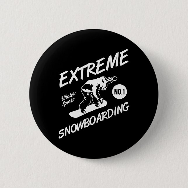 Snowboarder Extreme Snowboarden Wintersport Sno Button (Vorderseite)