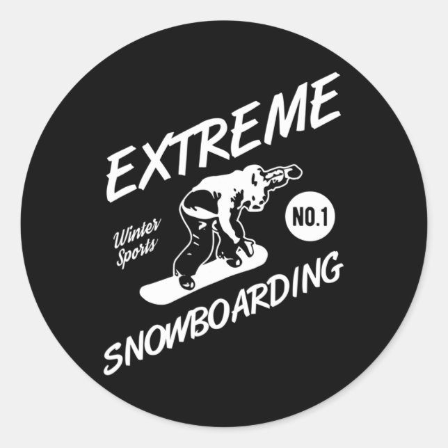 Snowboarder Extreme Snowboarden Wintersport Sno Runder Aufkleber (Vorderseite)